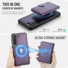 For Samsung Galaxy S23 5G JEEHOOD J09 Buckle Card Bag MagSafe Magnetic Style RFID Leather Phone Case(Purple) - 3