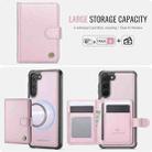 For Samsung Galaxy S23 5G JEEHOOD J09 Buckle Card Bag MagSafe Magnetic Style RFID Leather Phone Case(Pink) - 2