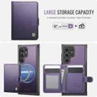 For Samsung Galaxy S22 Ultra 5G JEEHOOD J09 Buckle Card Bag MagSafe Magnetic Style RFID Leather Phone Case(Purple) - 2