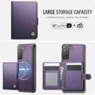 For Samsung Galaxy S22+ 5G JEEHOOD J09 Buckle Card Bag MagSafe Magnetic Style RFID Leather Phone Case(Purple) - 2