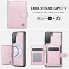 For Samsung Galaxy S22+ 5G JEEHOOD J09 Buckle Card Bag MagSafe Magnetic Style RFID Leather Phone Case(Pink) - 2