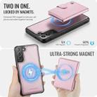 For Samsung Galaxy S22+ 5G JEEHOOD J09 Buckle Card Bag MagSafe Magnetic Style RFID Leather Phone Case(Pink) - 3