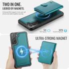For Samsung Galaxy S22+ 5G JEEHOOD J09 Buckle Card Bag MagSafe Magnetic Style RFID Leather Phone Case(Green) - 3