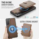 For Samsung Galaxy S22+ 5G JEEHOOD J09 Buckle Card Bag MagSafe Magnetic Style RFID Leather Phone Case(Brown) - 3