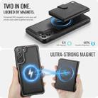 For Samsung Galaxy S22+ 5G JEEHOOD J09 Buckle Card Bag MagSafe Magnetic Style RFID Leather Phone Case(Black) - 3