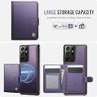 For Samsung Galaxy S21 Ultra 5G JEEHOOD J09 Buckle Card Bag MagSafe Magnetic Style RFID Leather Phone Case(Purple) - 2