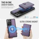 For Samsung Galaxy S21 Ultra 5G JEEHOOD J09 Buckle Card Bag MagSafe Magnetic Style RFID Leather Phone Case(Purple) - 3
