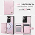 For Samsung Galaxy S21 Ultra 5G JEEHOOD J09 Buckle Card Bag MagSafe Magnetic Style RFID Leather Phone Case(Pink) - 2
