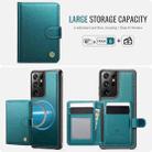 For Samsung Galaxy S21 Ultra 5G JEEHOOD J09 Buckle Card Bag MagSafe Magnetic Style RFID Leather Phone Case(Green) - 2