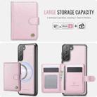 For Samsung Galaxy S21+ 5G JEEHOOD J09 Buckle Card Bag MagSafe Magnetic Style RFID Leather Phone Case(Pink) - 2