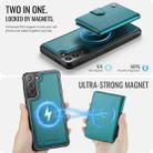 For Samsung Galaxy S21+ 5G JEEHOOD J09 Buckle Card Bag MagSafe Magnetic Style RFID Leather Phone Case(Green) - 3