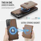 For Samsung Galaxy S21+ 5G JEEHOOD J09 Buckle Card Bag MagSafe Magnetic Style RFID Leather Phone Case(Brown) - 3