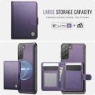 For Samsung Galaxy S21 5G JEEHOOD J09 Buckle Card Bag MagSafe Magnetic Style RFID Leather Phone Case(Purple) - 2