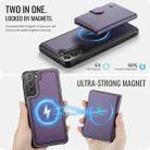 For Samsung Galaxy S21 5G JEEHOOD J09 Buckle Card Bag MagSafe Magnetic Style RFID Leather Phone Case(Purple) - 3