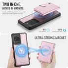 For Samsung Galaxy S20 Ultra 5G JEEHOOD J09 Buckle Card Bag MagSafe Magnetic Style RFID Leather Phone Case(Pink) - 3