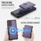 For Samsung Galaxy S20+ JEEHOOD J09 Buckle Card Bag MagSafe Magnetic Style RFID Leather Phone Case(Purple) - 3