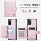For Samsung Galaxy S20+ JEEHOOD J09 Buckle Card Bag MagSafe Magnetic Style RFID Leather Phone Case(Pink) - 2