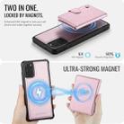 For Samsung Galaxy S20+ JEEHOOD J09 Buckle Card Bag MagSafe Magnetic Style RFID Leather Phone Case(Pink) - 3
