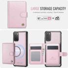 For Samsung Galaxy S20 JEEHOOD J09 Buckle Card Bag MagSafe Magnetic Style RFID Leather Phone Case(Pink) - 2