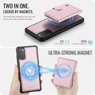 For Samsung Galaxy S20 JEEHOOD J09 Buckle Card Bag MagSafe Magnetic Style RFID Leather Phone Case(Pink) - 3