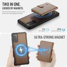 For Samsung Galaxy S20 JEEHOOD J09 Buckle Card Bag MagSafe Magnetic Style RFID Leather Phone Case(Brown) - 3
