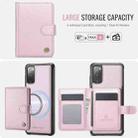 For Samsung Galaxy S20 FE JEEHOOD J09 Buckle Card Bag MagSafe Magnetic Style RFID Leather Phone Case(Pink) - 2