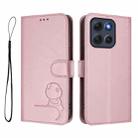 For Motorola Moto G86 5G Litter Panda Embossing RFID Leather Phone Case with Lanyard(Pink) - 2
