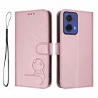 For Motorola Moto G85 5G Litter Panda Embossing RFID Leather Phone Case with Lanyard(Pink) - 2
