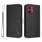 For Motorola Moto G84 5G Litter Panda Embossing RFID Leather Phone Case with Lanyard(Black) - 2