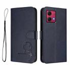 For Motorola Moto G84 5G Litter Panda Embossing RFID Leather Phone Case with Lanyard(Blue) - 2