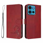 For Motorola Moto G75 5G Litter Panda Embossing RFID Leather Phone Case with Lanyard(Wine Red) - 2