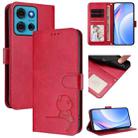 For Motorola Moto G75 5G Litter Panda Embossing RFID Leather Phone Case with Lanyard(Rose Red) - 1