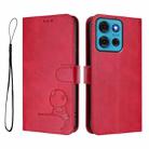 For Motorola Moto G75 5G Litter Panda Embossing RFID Leather Phone Case with Lanyard(Rose Red) - 2