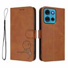 For Motorola Moto G75 5G Litter Panda Embossing RFID Leather Phone Case with Lanyard(Brown) - 2