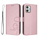 For Motorola Moto G64 / G54 India / G54 Power Litter Panda Embossing RFID Leather Phone Case with Lanyard(Pink) - 2