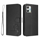 For Motorola Moto G64 / G54 India / G54 Power Litter Panda Embossing RFID Leather Phone Case with Lanyard(Black) - 2