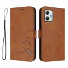 For Motorola Moto G64 / G54 India / G54 Power Litter Panda Embossing RFID Leather Phone Case with Lanyard(Brown) - 2