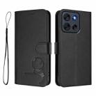 For Motorola Moto G56 Litter Panda Embossing RFID Leather Phone Case with Lanyard(Black) - 2