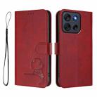 For Motorola Moto G56 Litter Panda Embossing RFID Leather Phone Case with Lanyard(Wine Red) - 2