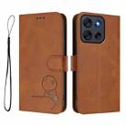 For Motorola Moto G56 Litter Panda Embossing RFID Leather Phone Case with Lanyard(Brown) - 2