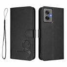 For Motorola Moto G55 5G Litter Panda Embossing RFID Leather Phone Case with Lanyard(Black) - 2