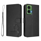 For Motorola Moto G35 5G Litter Panda Embossing RFID Leather Phone Case with Lanyard(Black) - 2