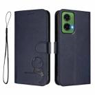 For Motorola Moto G35 5G Litter Panda Embossing RFID Leather Phone Case with Lanyard(Blue) - 2