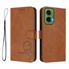 For Motorola Moto G35 5G Litter Panda Embossing RFID Leather Phone Case with Lanyard(Brown) - 2