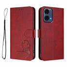 For Motorola Moto G24 Power Litter Panda Embossing RFID Leather Phone Case with Lanyard(Wine Red) - 2