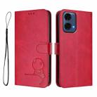 For Motorola Moto G24 Power Litter Panda Embossing RFID Leather Phone Case with Lanyard(Rose Red) - 2