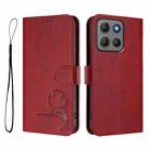 For Motorola Moto G15 / G15 Power Litter Panda Embossing RFID Leather Phone Case with Lanyard(Wine Red) - 2