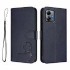 For Motorola Moto G14 4G Litter Panda Embossing RFID Leather Phone Case with Lanyard(Blue) - 2