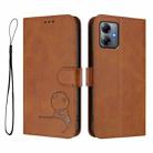 For Motorola Moto G14 4G Litter Panda Embossing RFID Leather Phone Case with Lanyard(Brown) - 2