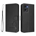 For Motorola Moto G05 / E05 Litter Panda Embossing RFID Leather Phone Case with Lanyard(Black) - 2
